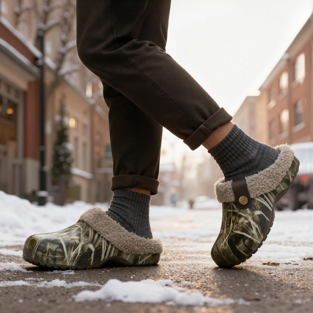 ChayChax Damen Clogs Gefüttert Herren Winter Hausschuhe Wasserdicht Warme Pantoffeln Plüsch Pantolet