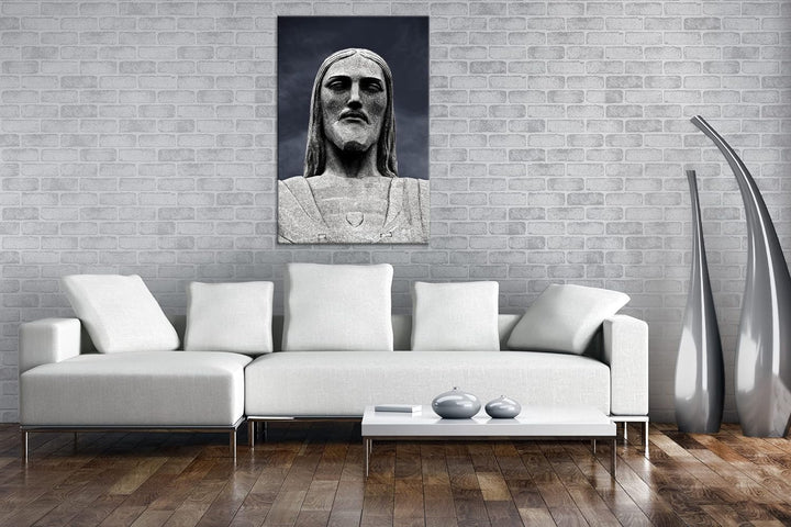 Jesus Statur in Rio de Janeiro Format: 60x40 als Leinwandbild, Motiv fertig gerahmt auf Echtholzrahm