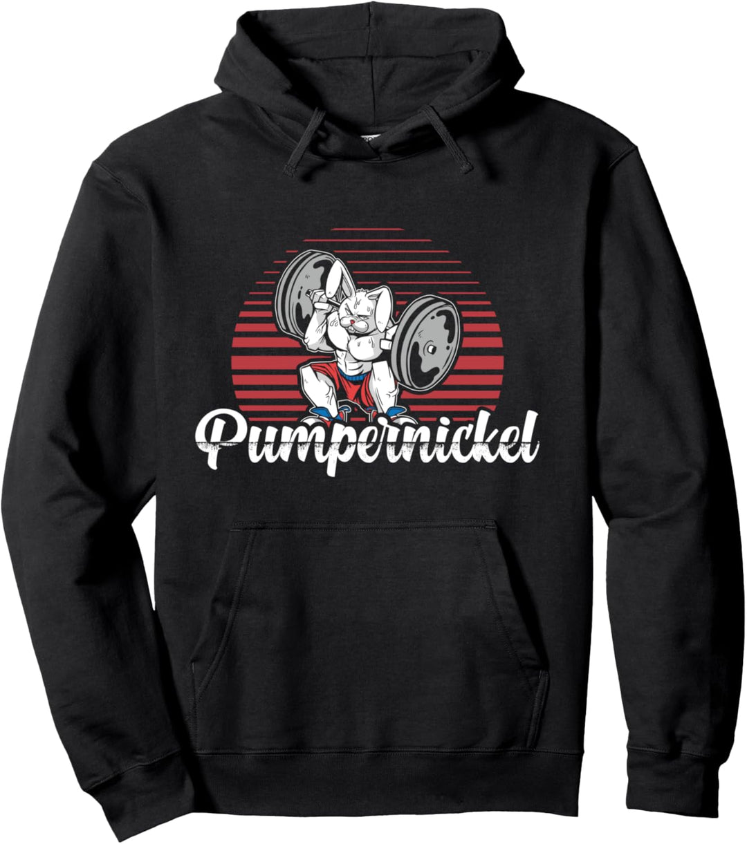 Pumpernickel Hase Kaninchen Fitness Kreuzheber Trainer Sport Pullover Hoodie