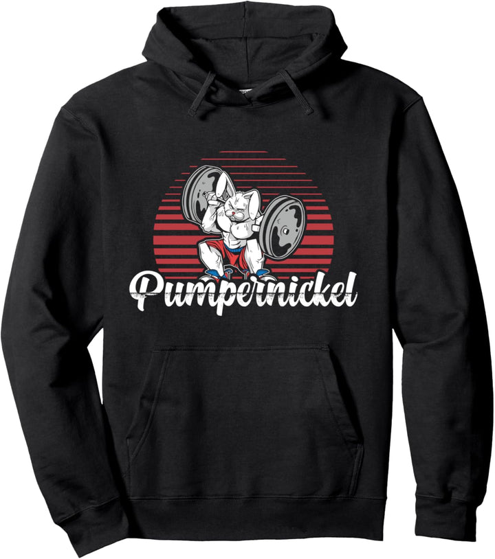 Pumpernickel Hase Kaninchen Fitness Kreuzheber Trainer Sport Pullover Hoodie