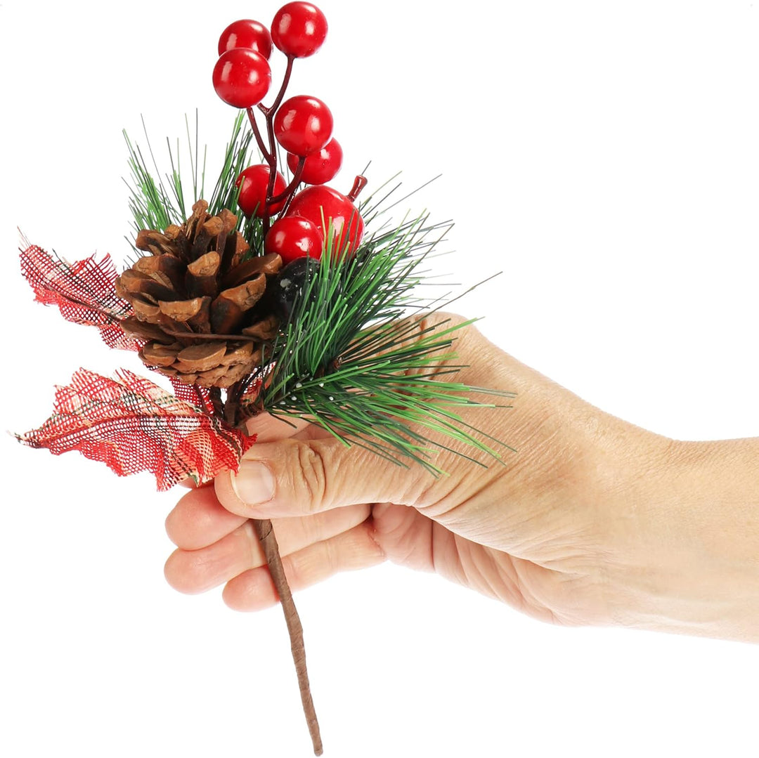 com-four® 60x Deko-Zweig - dekorative Kunstzweige für Bastelprojekte, Geschenkdekoration und Potpour