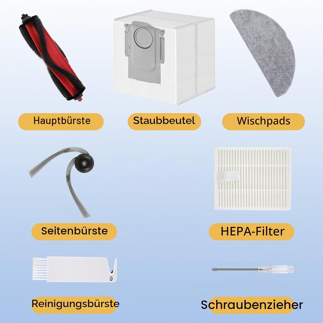 VIEWALL Q7 L5+ Zubehör für Roborock Q7 L5+,Q7 M5+ Staubsauger,1 Hauptbürsten,4 HEPA-Filter,4 Wischtü