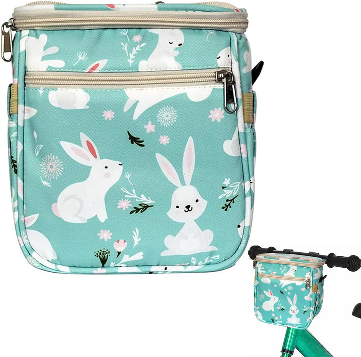 Niedlicher Hasen-Fahrradkorb vorne, Nylon-Lenkertasche für Kinder, für Laufrad, Dreirad, Roller/20,