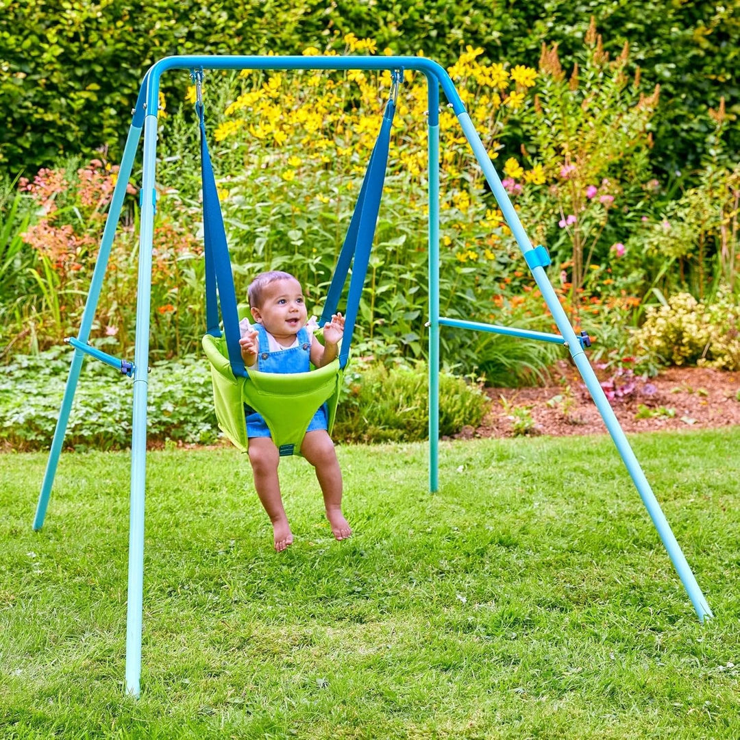 TP Toys Foldaway Baby Swing – Kompakte, pulverbeschichtete Metallschaukel für den Innen- und Aussenb