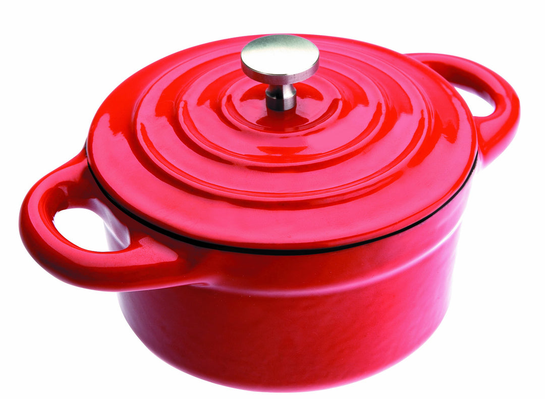 IBILI Mini-Kasserolle rund, Gusseisen, rot, 10 cm Roja 0,3 litros, Roja 0,3 litros