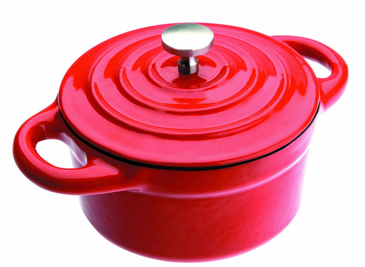 IBILI Mini-Kasserolle rund, Gusseisen, rot, 10 cm Roja 0,3 litros, Roja 0,3 litros