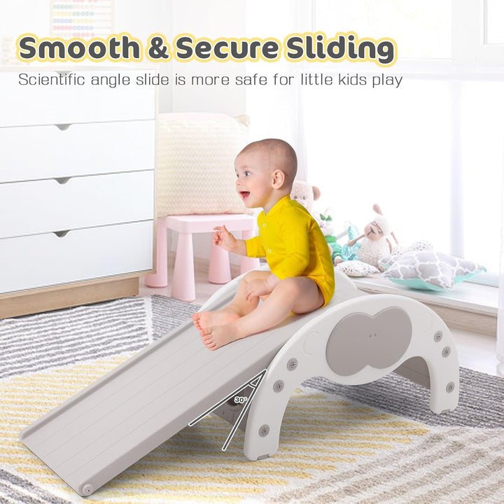 Klettergerüst Indoor mit 2 Doppelseitigen Kletterbrettern, 3 in 1 Kinderrutsche, Baby Klettergerüst,