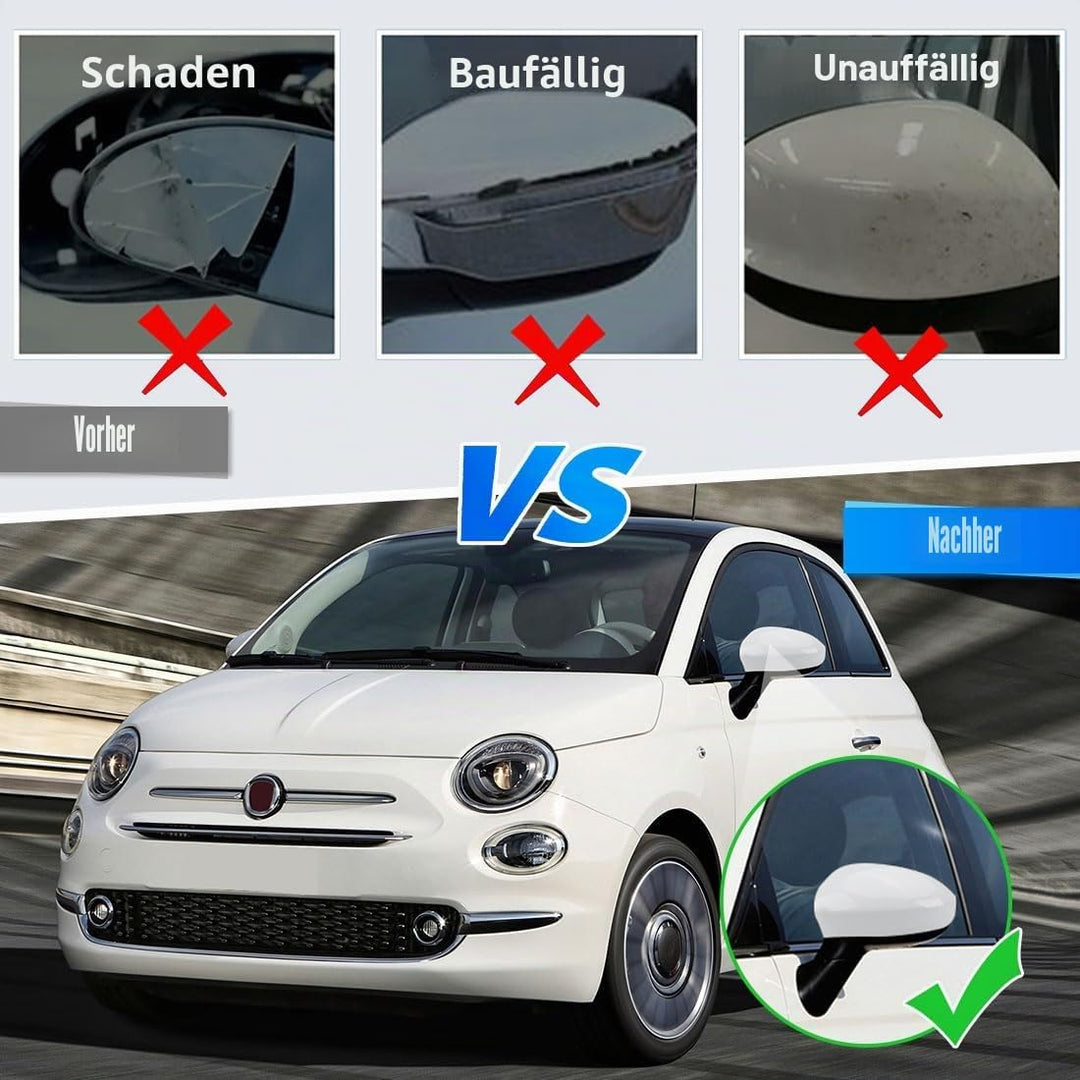 1 Paar Auto Rückspiegel Abdeckung Ersatz für Fiat 500 500C 500E 2007-2024, Aussenspiegel Spiegelkapp