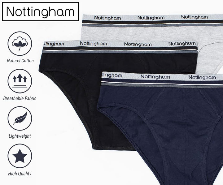 Nottingham Herren Slips/Boxershorts Unterwäsche Stretch-Baumwolle M Slip 12er Pack Mehrfarbig, M Sli