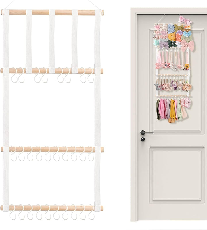 Schleifenaufbewahrung für Mädchen, Headband Organizer, Aufbewahrung Schmuckdisplay Mit 30 Haken Wand