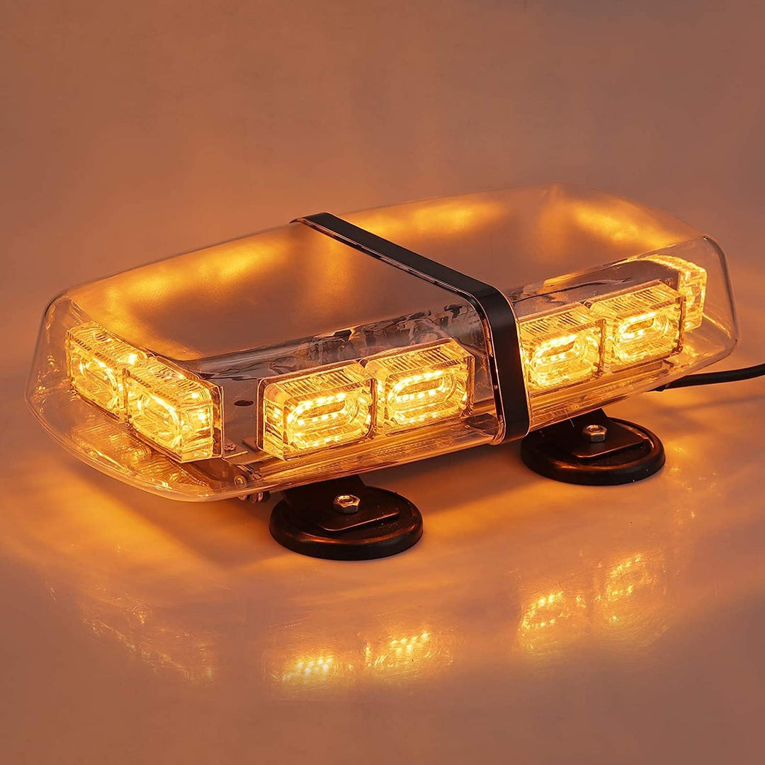 72 LED Rundumleuchte, 12/24V Amber Warnleuchte Warnblinkleuchte 7 Modi Warnlicht, E Zulassung, Blink