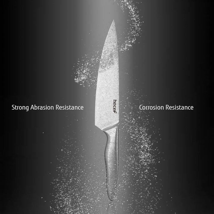 hecef 5 Teilig Scharfe Messer Set con Reisetasche, Küchenmesser Set Edelstahl - Ein Stück Geschmiede