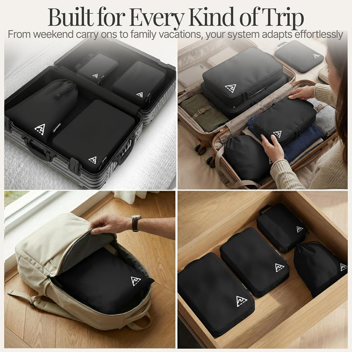 Well Traveled - 3 x Kompressions-Verpackungswürfel für Reisen – Gepäck-Organizer, Koffer-Organizer u