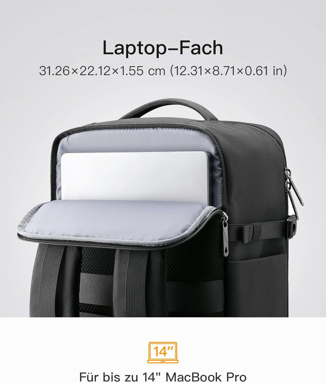 Inateck 20L Ryanair Handgepäck 40x20x25 Reiserucksack Flugzeug Laptop Rucksack kompatibel mit 14-Zol