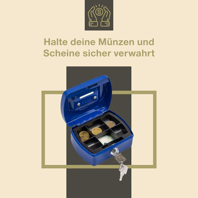 Geldkassette Geldschatulle Spardose für Kinder, Minigeldkassette Tresor Safe Sparbüchse, Farbe: dunk