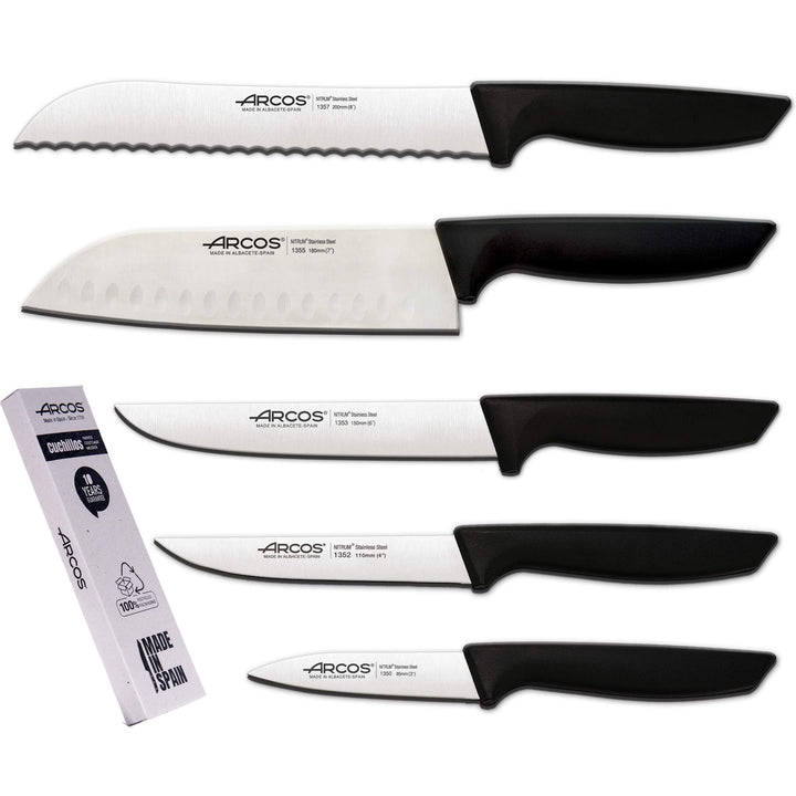 Arcos Professionelles Küchenmesser-Set | Professionelle Küchenmesser | Edelstahlmesser mit schwarzem
