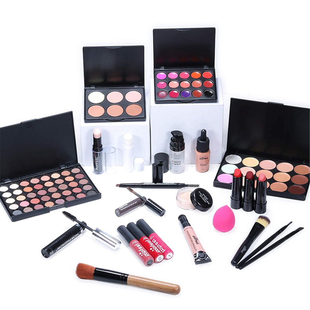 Schminkkoffer Set Frauen, JasCherry Schminkkoff Set, 28 St Tragbare Reisen Make-Up Set - Komplett Ko