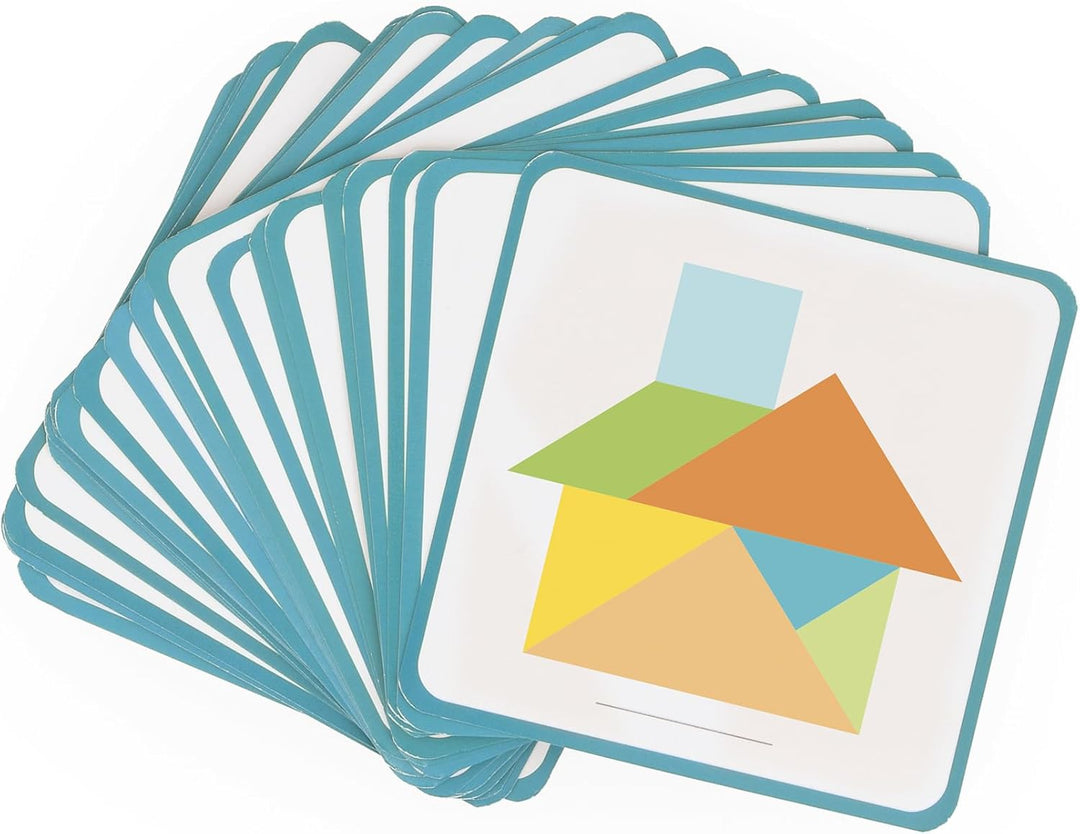 Janod - Essentiel - Das Tangram - Lernspiel aus Holz Babys und Kleinkinder - Farbe auf Wasserbasis -