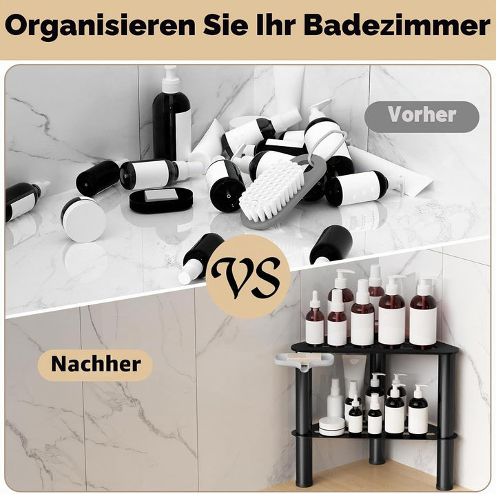 Eck-Duschfusshocker zum Rasieren der Beine, Rostfestigkeit und Rutschfester | Schwarz Duschfussstütz