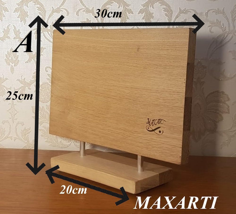 Maxarti Eichenholz Magnetisch Messerhalter Doppelseitige Messerblock Messerleiste 10x30x25cm mit sta