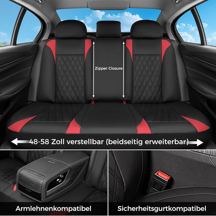FLORICH Autositzbezüge Komplettset Vordersitze, Atmungsaktive PU Leder Sitzbezüge, Wasserdichter Aut