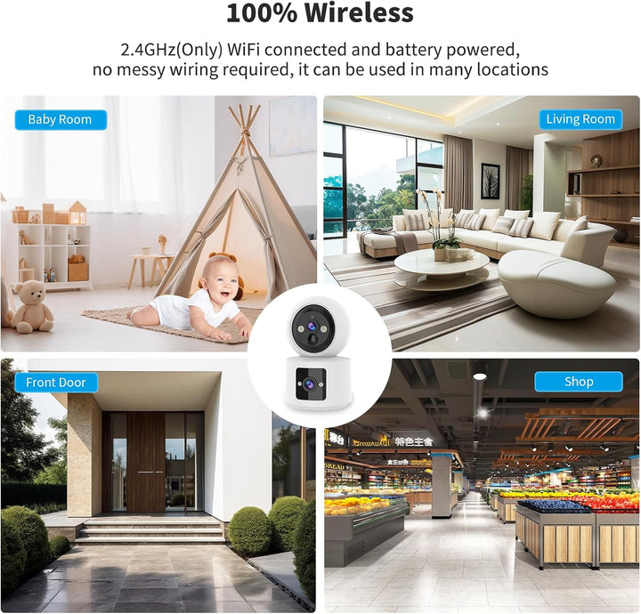 VSTARCAM Innen-Überwachungskamera mit Dual-Lens 8 GB Micro SD Karte, EIN TIPP Anruf, PIR Bewegungser