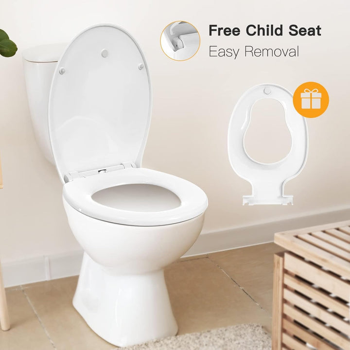 Pipishell WC Sitz, Toilettendeckel mit Absenkautomatik, Magnetisch zu befestigenden Toilettensitz fü