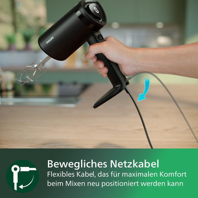 Philips Handmixer 5000 Series, 3-in-1-Handmixer, Leistungsstarker Motor (500 W), Smarter Aufbewahrun