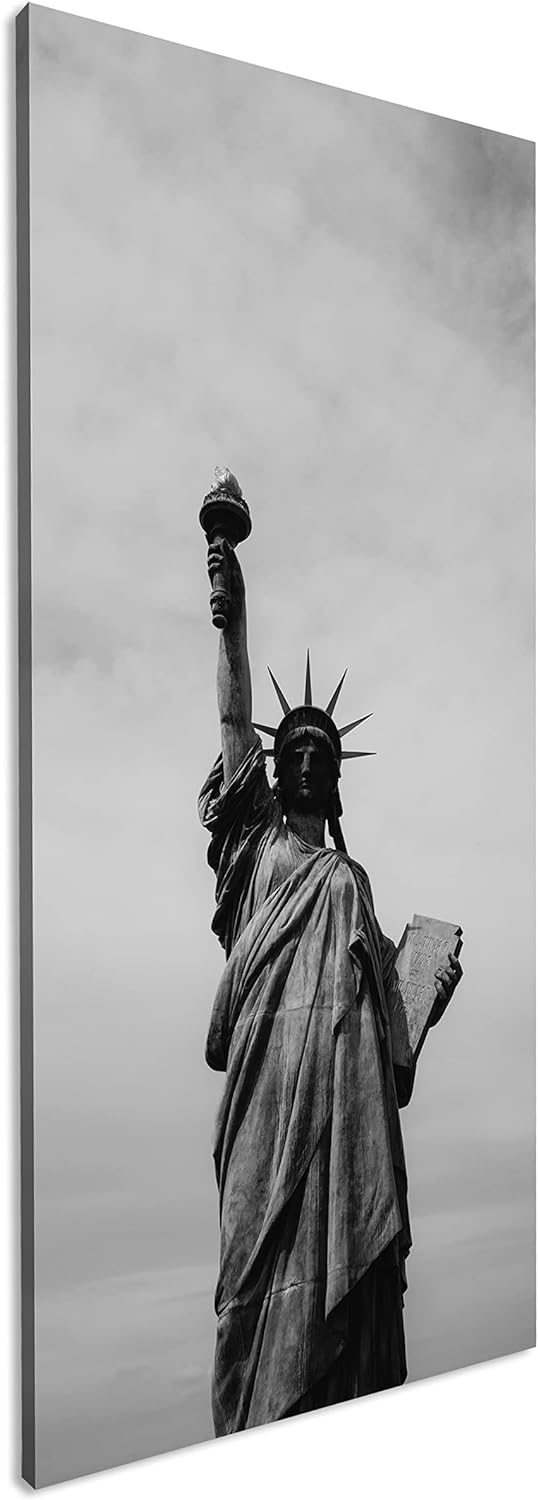 Symbol der Freiheit Panorama 60x30 cm Effekt: Schwarz/Weiss als Leinwandbild, Motiv fertig gerahmt a