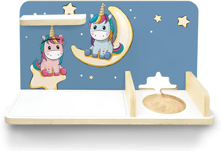 stadtecken® Kinder Regal für Musikbox I Motiv Pony Cool, klein I Geeignet für die Toniebox und ca. 2
