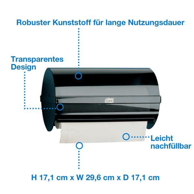 Tork Kleinrollenspender für W5 Wischtücher, (B x H x T) 296 x 171 x 171 mm