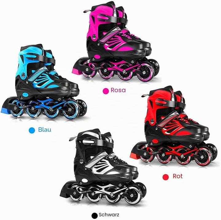 Lixada Inline Skates Kinder Vestellbare Inliner mit beleuchteten PU Rädern Rollschuhe Geschenk für K