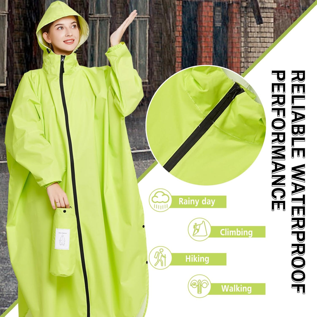 Ynport Crefreak Damen Lange Wasserdichte Regenmäntel Leichter Regenponcho Packbare Outdoor-Regenbekl