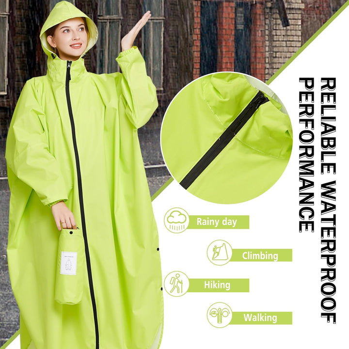 Ynport Crefreak Damen Lange Wasserdichte Regenmäntel Leichter Regenponcho Packbare Outdoor-Regenbekl