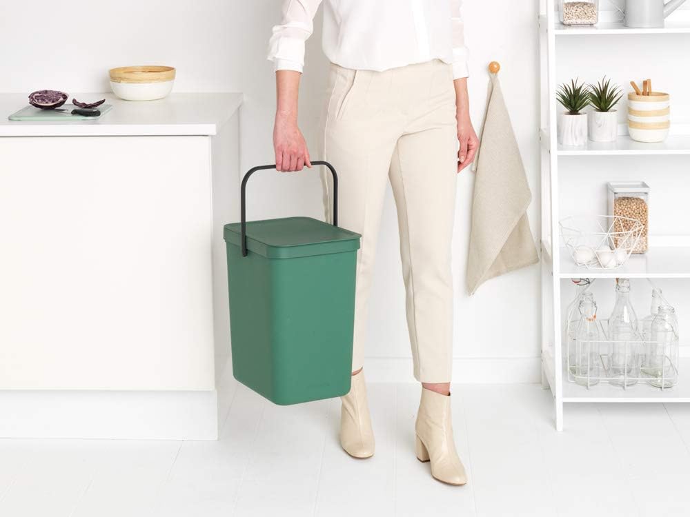 Brabantia Sort & Go Mülleimer, Kunststoff, Tannengrün, 25L Fir Green 25 Liter Mülleimer, Fir Green 2