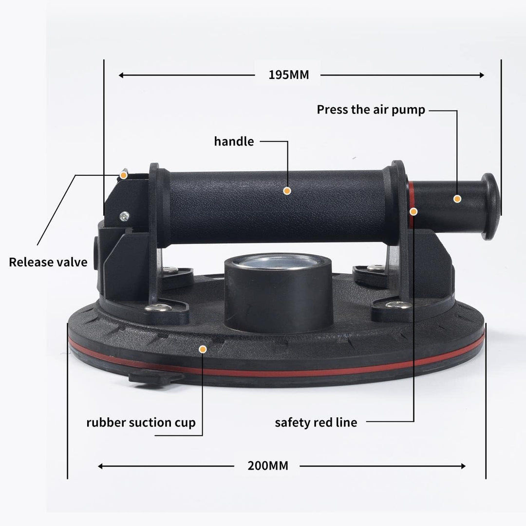 2 Pack 8" Glasheber Saugheber mit Manometer Vakuum Saugheber,Starker Saugnapf-Geeignet für schweres