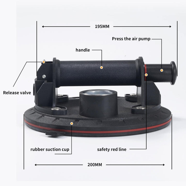 2 Pack 8" Glasheber Saugheber mit Manometer Vakuum Saugheber,Starker Saugnapf-Geeignet für schweres