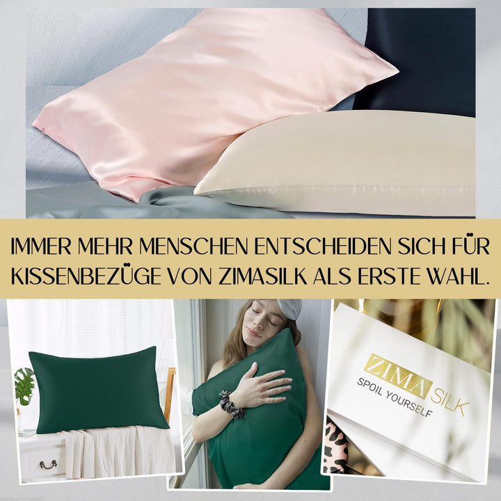 ZIMASILK Kissenbezug aus 100% Seide für Haare und Haut. Doppelseitige 19 Momme Reine Maulbeerseide K