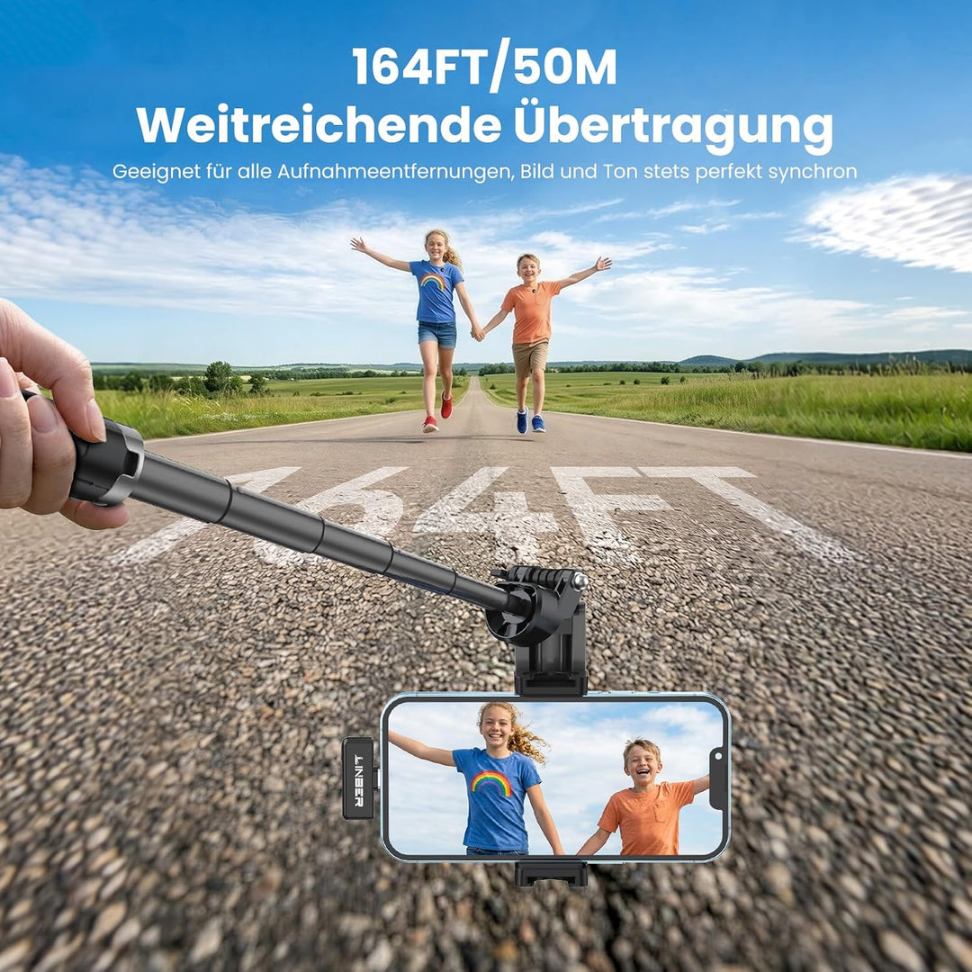 Drahtloses Ansteckmikrofon für iPhone, magnetisches Mini-Mikrofon | KI-Geräuschunterdrückung, Plug &amp;