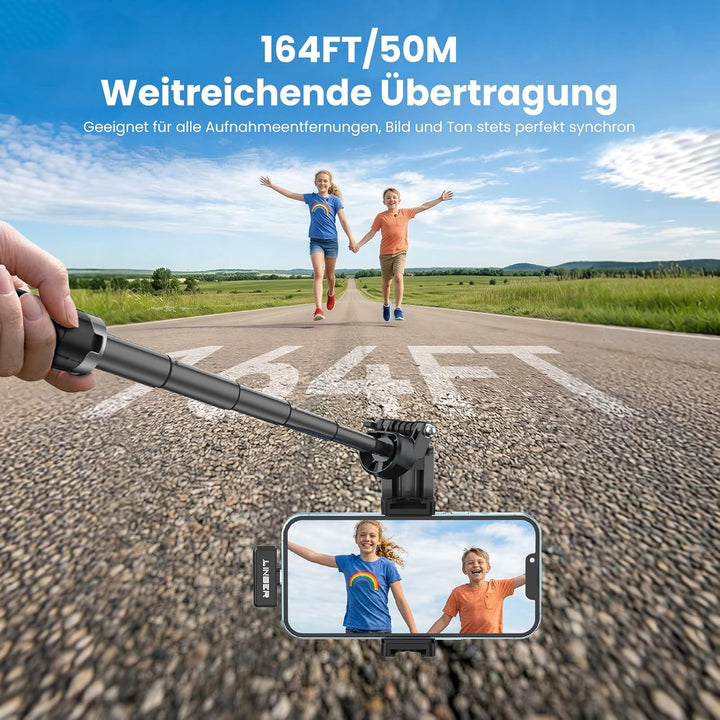 Drahtloses Ansteckmikrofon für iPhone, magnetisches Mini-Mikrofon | KI-Geräuschunterdrückung, Plug &amp;
