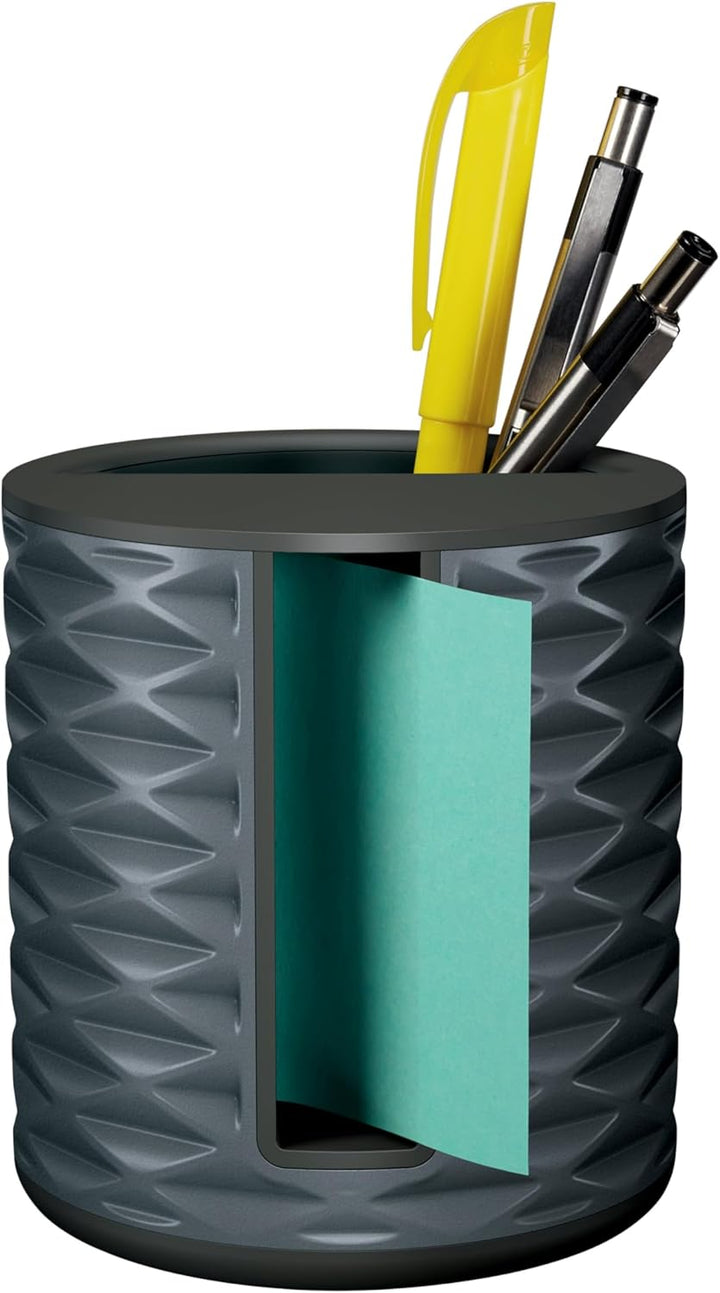 Post-it Notizspender, vertikal, schwarz mit grau (ABS-330-B) 7,6 x 7,6 cm, Schwarz
