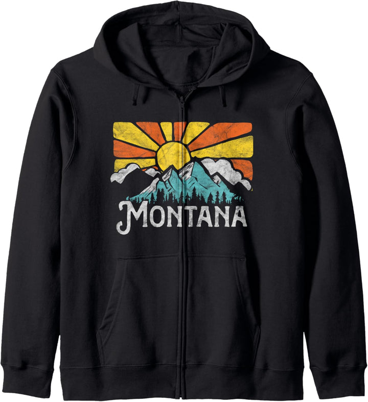 Montana Retro Mountains & Sun Eighties Style Vintage Kapuzenjacke