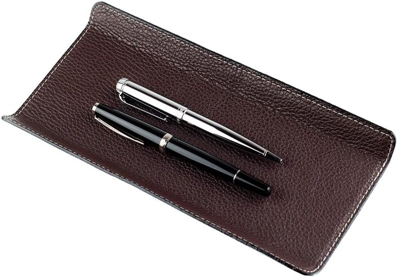 DELMON VARONE - Federschale aus Premium Leder Soft Grain braun - Echtleder Stiftablage für Kugelschr