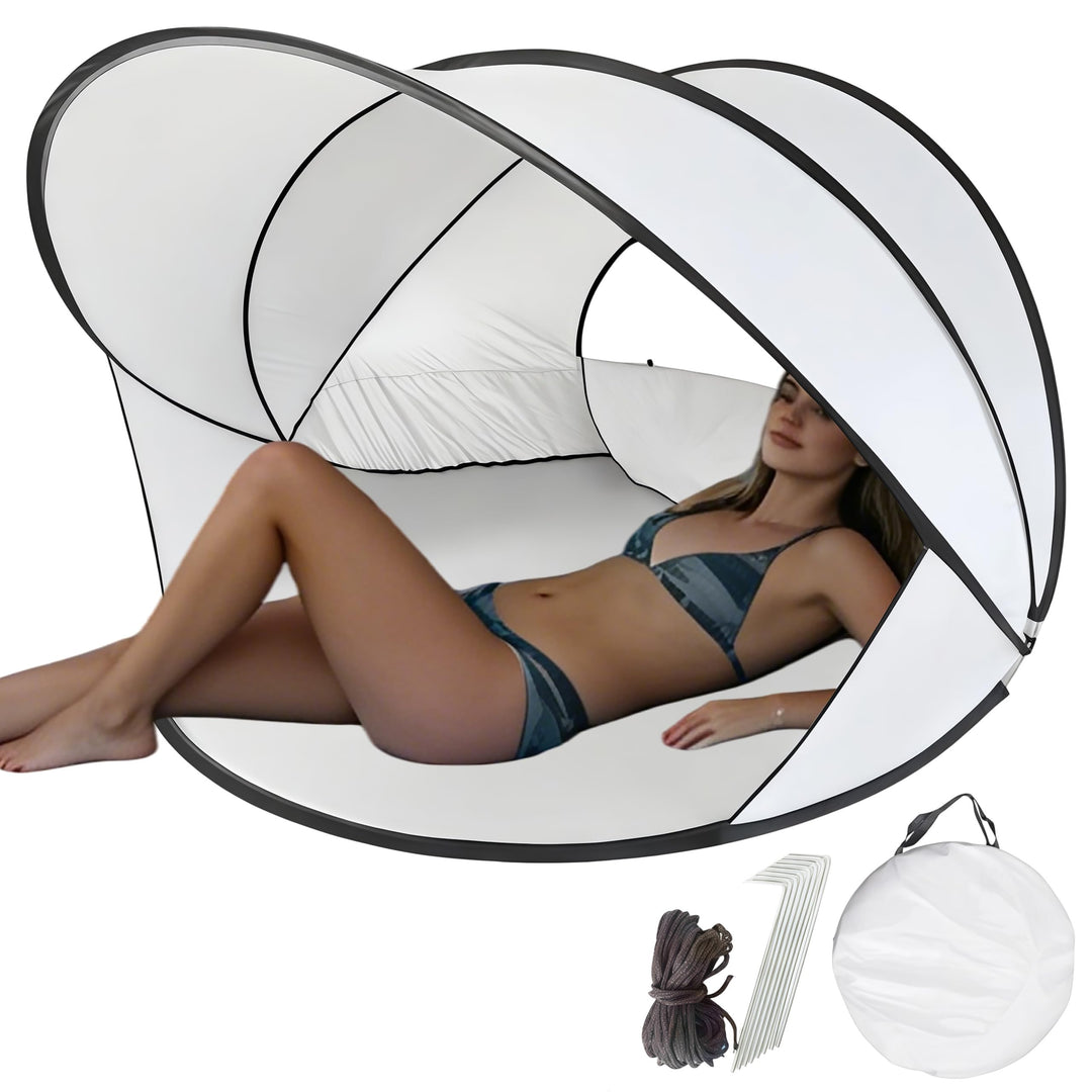 Strandmuschel Pop Up Strandzelt Automatisches Tragbarer Wurfzelt | UV-Schutz 50+ Windschutz, Sonnens