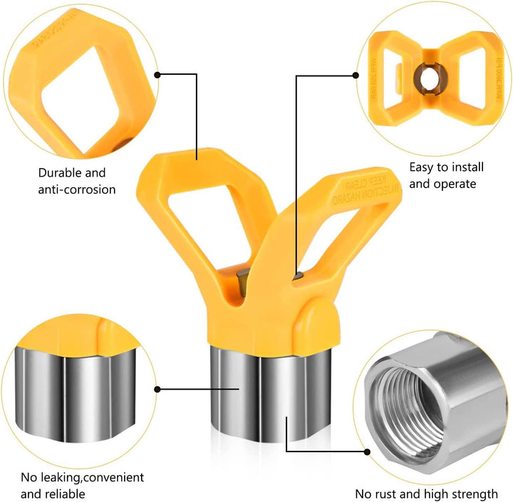 WOOLUCK® 6 Stück Airless Düse mit Spitzendichtung, für Airless Farbsprühsysteme (Typ 515,517,519,521
