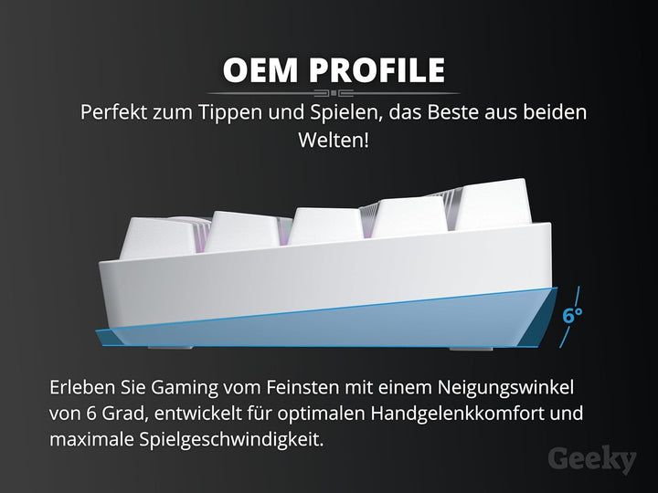 Geeky GK61 60% | Hot Swappable Mechanische Gaming-Tastatur | 62 Tasten Multi Color RGB LED Hintergru
