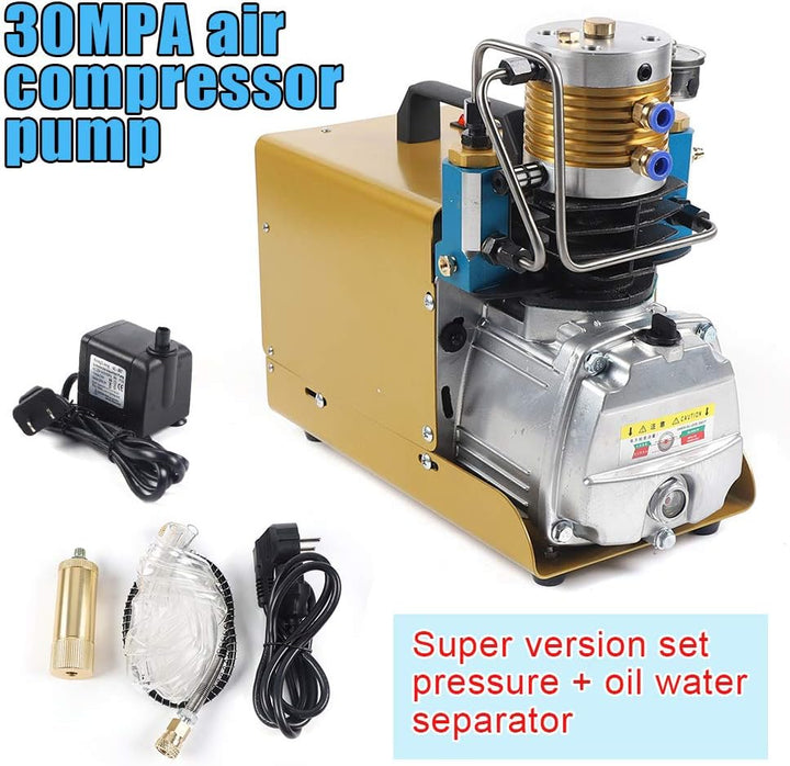 1800W Hochdruck-Luftpumpe 220V Luftkompressorpumpe mit Externen Öl- und Wasserabscheider 0-30Mpa Vor