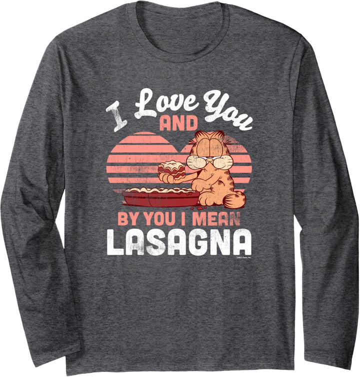 Garfield Valentine's Day Garfield I Love You, Lasagna Langarmshirt