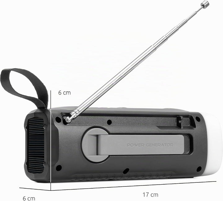 TechniSat Viola Kurbelradio – Notfallradio mit Solar und Kurbel, 4500 mAh Akku, UKW/FM, Bluetooth, L