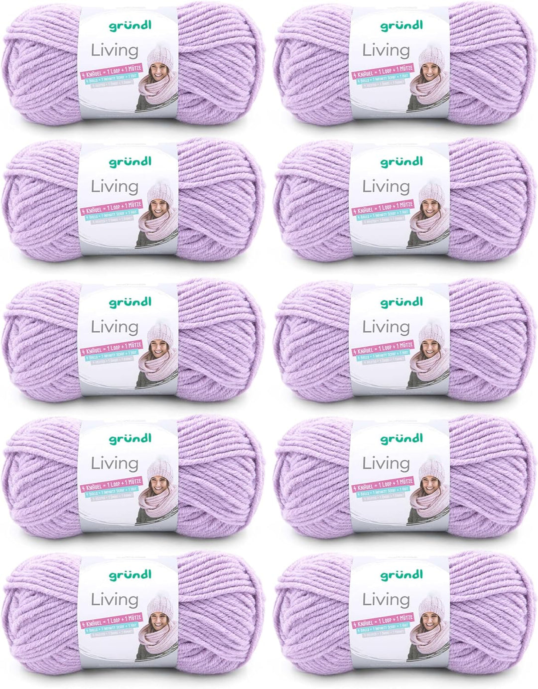 Gründl Garn Living (Strick- und Häkelgarn mit wollartigem Charakter, waschbares Garn aus 80 % Polyac